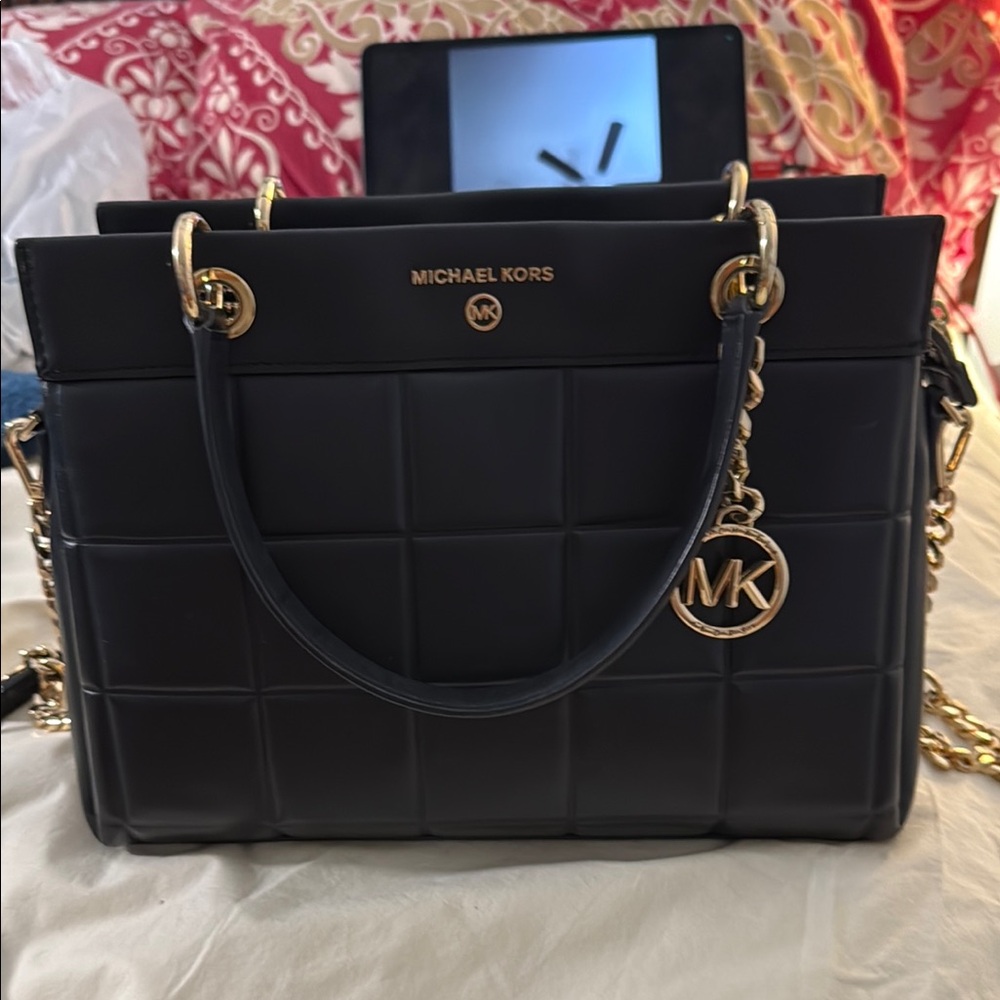 Michael Kors Black Quilted Tote Bag